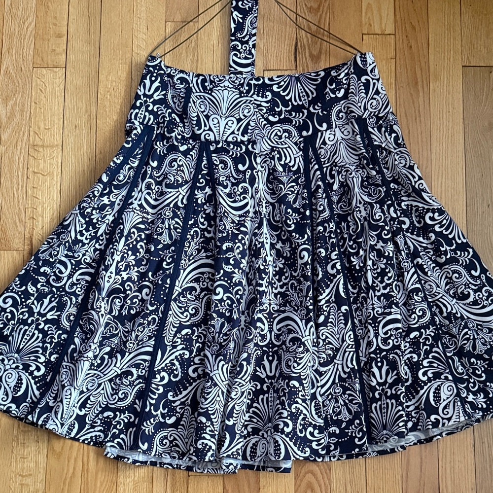 INC International Concepts Navy and White Printed Circle Skirt